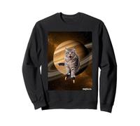 Gatto Pattinatore Spazio Saturno Felpa