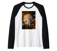 Gatto Pattinatore Spazio Saturno Maglia con Maniche Raglan