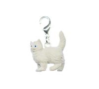 Gatto pendente Cerniera Pull Miniblings Gattino Persiano Gomma Bianco