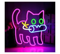 Gatto per insegna al per neon divertente bomba animale luce a led per camera da letto per usb dimmerabile 33,5cm x 32cm