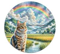 Gatto persiano 1000 pezzi puzzle circolari per adulti e bambini dai 14 anni in su animali gatti bordo geometrico liscio giochi di sfida unici 1000 pezzi (67,5 x 67,5 cm)