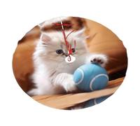 Gatto persiano che gioca con una palla, 122 cm, gonna stampata per albero di Natale, perfetta per feste e decorazioni per la casa (76-121,9 cm)