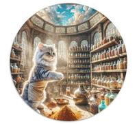 Gatto persiano puzzle rotondi da 1000 pezzi per adulti e bambini animali gatti puzzle creativo impossibile difficile difficile impegnativo 1000 pezzi (67,5 x 67,5 cm)