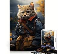 Gatto pescatore su un lago Puzzle da 1000 pezzi per adolescenti Potere mentale Attività rilassante Bordi uniformi (38x26cm)