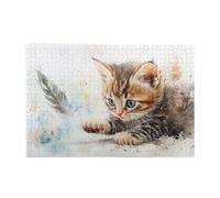 Gatto piuma 1000 pezzi puzzle per adulti puzzle di legno per adulti regali decorazione della casa