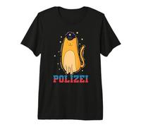 Gatto Poliziotto con Cappello Poliziotto Maglietta Premium