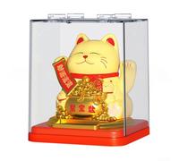 Gatto portafortuna decorativo a energia solare con movimento ondeggiante, per spazi allegri (E)