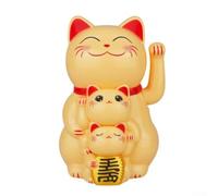 Gatto portafortuna decorativo a energia solare, simbolo di buona fortuna per la casa o l'ufficio (giallo)