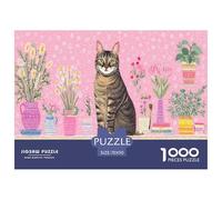 Gatto Puzzle 1000 Pezzi Gioco di Sfida per Adulti e Bambini Carino Puzzle Impossibile Regalo per la Decorazione Domestica 70x50cm 1000pcs
