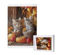 Gatto Puzzle 300 Pezzi, Puzzle Autunno Pattern Design con Confezione Regalo, Fai da te Puzzles in Legno, Dimensione Di 40x28cm, Regalo Adulti Lntrattenimento Creativo, Collection Regali Decor,p1681t
