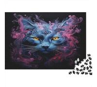 gatto Puzzle Impossibili 1000Pcs Elementi mistici Decorazione Per La Casa. Rilassamento E Intelligence Per Adulti E Ragazzi Da 14 Anni 1000pcs (75x50cm)
