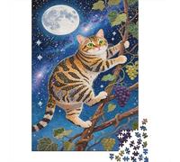 gatto Puzzle Impossibili 1000Pcs Uve notturne illuminate dalla luna Decorazione Per La Casa. Giochi Rilassamento E Intelligence Per Adulti E Bambini Da 12 Anni 1000pcs (75x50cm)
