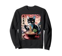 Gatto Ramen Anime Sakura Tramonto Giappone Felpa