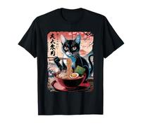 Gatto Ramen Anime Sakura Tramonto Giappone Maglietta