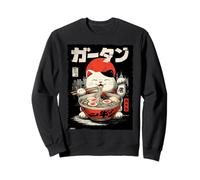 Gatto Ramen Estetico Giapponese Ukiyo-e Artwork Neko Anime Cat Felpa