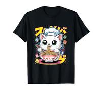Gatto Ramen Noodle Anime Giapponese Manga Ramen Kawaii Gatto Maglietta
