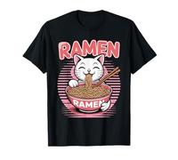 Gatto Ramen Noodle Anime Giapponese Manga Ramen Kawaii Gatto Maglietta