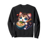 Gatto Ramen Noodles Anime Kawaii Gatto Giapponese Felpa