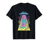 Gatto Ramen UFO Kawaii Teen Girl Anime Stuff Estetica Kitty Maglietta