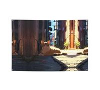 Gatto randagio nel vicolo Banner vacanza fantasia e fondali appesi - decora facilmente la scena della tua festa