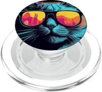 Gatto retrò con occhiali da sole Vintage anni '80-'90 PopSockets PopGrip per MagSafe