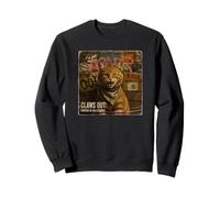 Gatto ribelle con collare a chiodo, graffiti punk rock Felpa