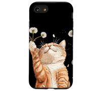 Gatto rilassato che tiene un dente di leone per un bel look Custodia per iPhone SE (2020) / 7 / 8
