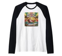 Gatto rilassato con terrori sulla spiaggia amaca reggae tramonto Maglia con Maniche Raglan