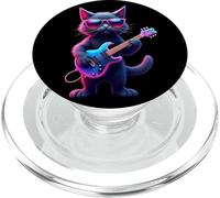 Gatto Rock Con Chitarra E Occhiali Da Sole Gatti Musica PopSockets PopGrip per MagSafe