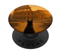 Gatto Roma Colosseo Tramonto Viaggiatore Storico Italia PopSockets PopGrip Adesivo