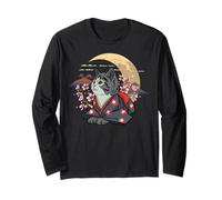 Gatto Sakura Luna Arte giapponese Kawaii Gatto amante regalo Maglia a Manica