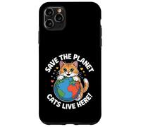 Gatto Salva il Pianeta Natura Terra Kitty Eco Consapevolezza del clima Custodia per iPhone 11 Pro Max