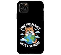 Gatto Salva il Pianeta Natura Terra Kitty Eco Consapevolezza del clima Custodia per iPhone 11 Pro Max