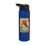 Gatto samurai che cavalca uno squalo | Ukiyo-e Art, Samurai Cat Stainless Steel Insulated Water Bottle
