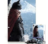 Gatto Samurai con vista sulle montagne,puzzle da 1000 pezzi per adulti,benessere mentale,svago e piacere,bordi affilati,regalo di Natale unico (38x52cm)