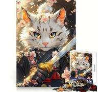 Gatto Samurai della Savana con Spada - Puzzle da 1000 pezzi per ragazzi - Gioco di puzzle per stimolare la creatività e il divertimento - Ritagli precisi - Oggetto da collezione (38x26cm)