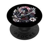 Gatto Samurai Giapponese Estetica Ninja Art PopSockets PopGrip Adesivo
