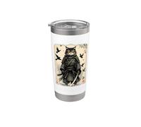 Gatto Samurai, Guerriero Giapponese | Anime Vintage & Samurai Art Bicchiere termico in acciaio inox doppia parete