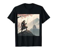 Gatto Samurai nobile con Katana Tra Petali Maglietta
