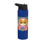 Gatto scontroso caffè gattino mattutino baffi brontolone Stainless Steel Insulated Water Bottle