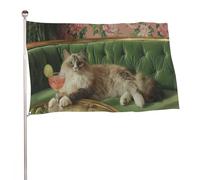 Gatto sdraiato sul divano verde bandiera 3x5 Ft Outdoor Garden Bandiere Banner Decor Per Cortile Portico Prato Fattoria