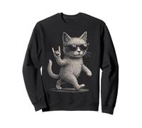 Gatto Segno Rock & Roll - Gatto Star del ROCK Musicale Felpa