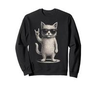 Gatto Segno Rock & Roll - Gatto Star del ROCK Musicale Felpa