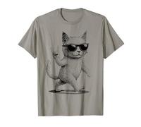 Gatto Segno Rock & Roll - Gatto Star del ROCK Musicale Maglietta