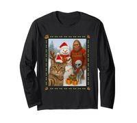 Gatto Selfie Bigfoot Alien UFO Pupazzo di Neve Natale Divertente Natale Maglia a Manica