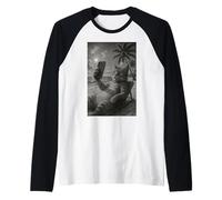 Gatto Selfie Rilassato sdraiato sulla Sedia da Spiaggia Maglia con Maniche Raglan