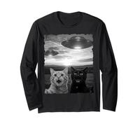 Gatto Selfie UFO San Valentino BFF Amici Divertente Maglia a Manica