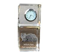 Gatto Selkirk Rex a pelo lungo orologio al quarzo con gatto Art-Dog