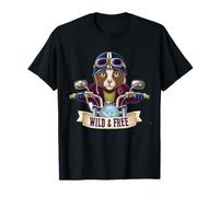 gatto selvatico in moto | moto club bike riders tee Maglietta