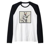 Gatto senza peli che suona la chitarra elettrica rock musica band grafica Maglia con Maniche Raglan